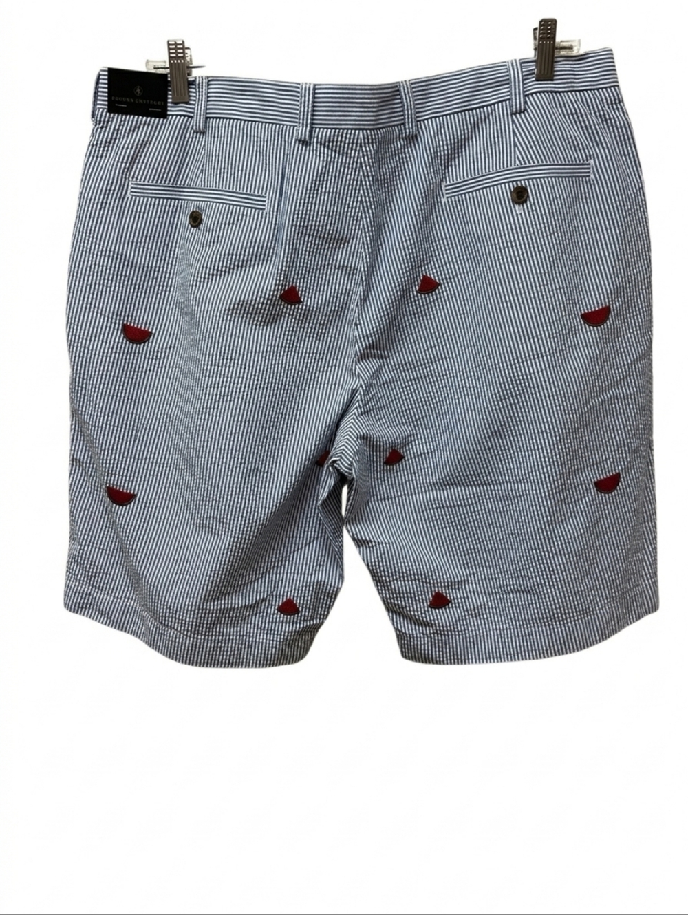 Brooks Brothers Blue Seersucker Shorts with Red Embroidery Size 38 Waist - Picture 6 of 8